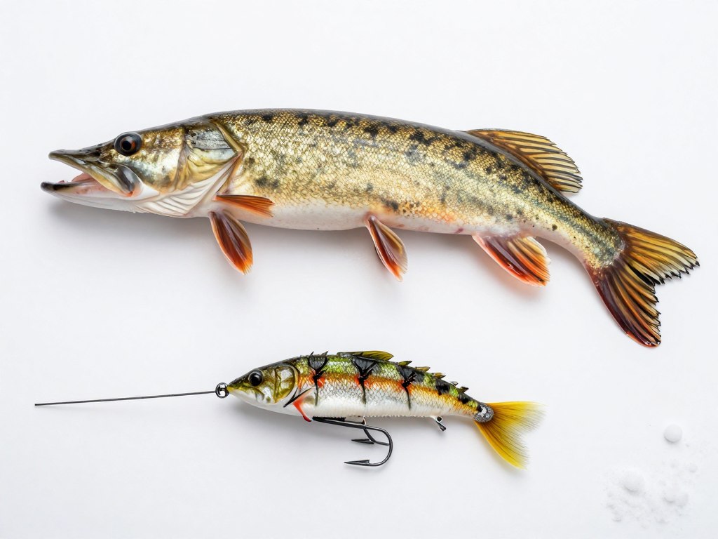 Barsch-Imitation Streamer für Winterhechte