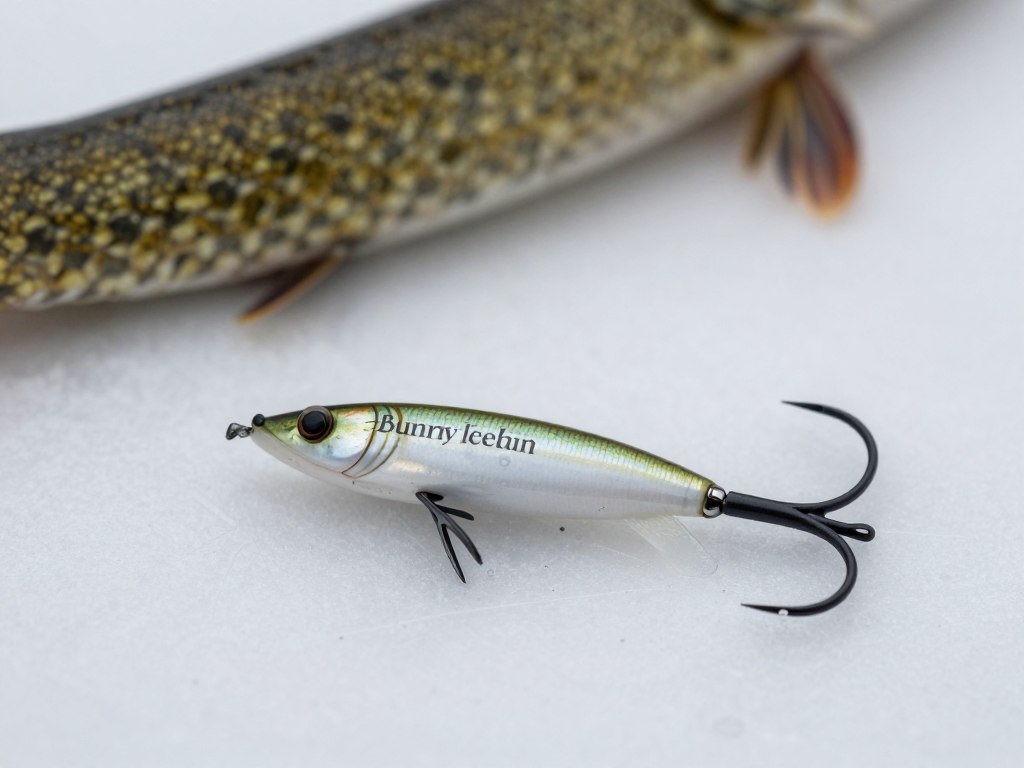 Langsam sinkender Bunny Leech Streamer für Winterhechte