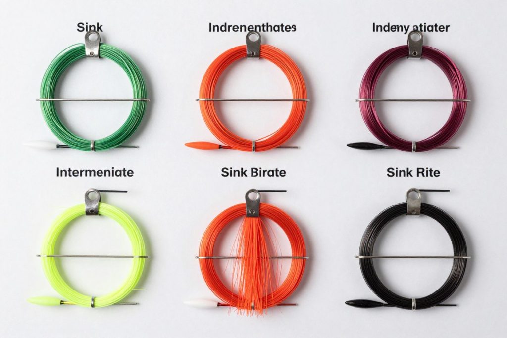 Verschiedene Fliegenschnüre für das Hechtfischen mit Streamer